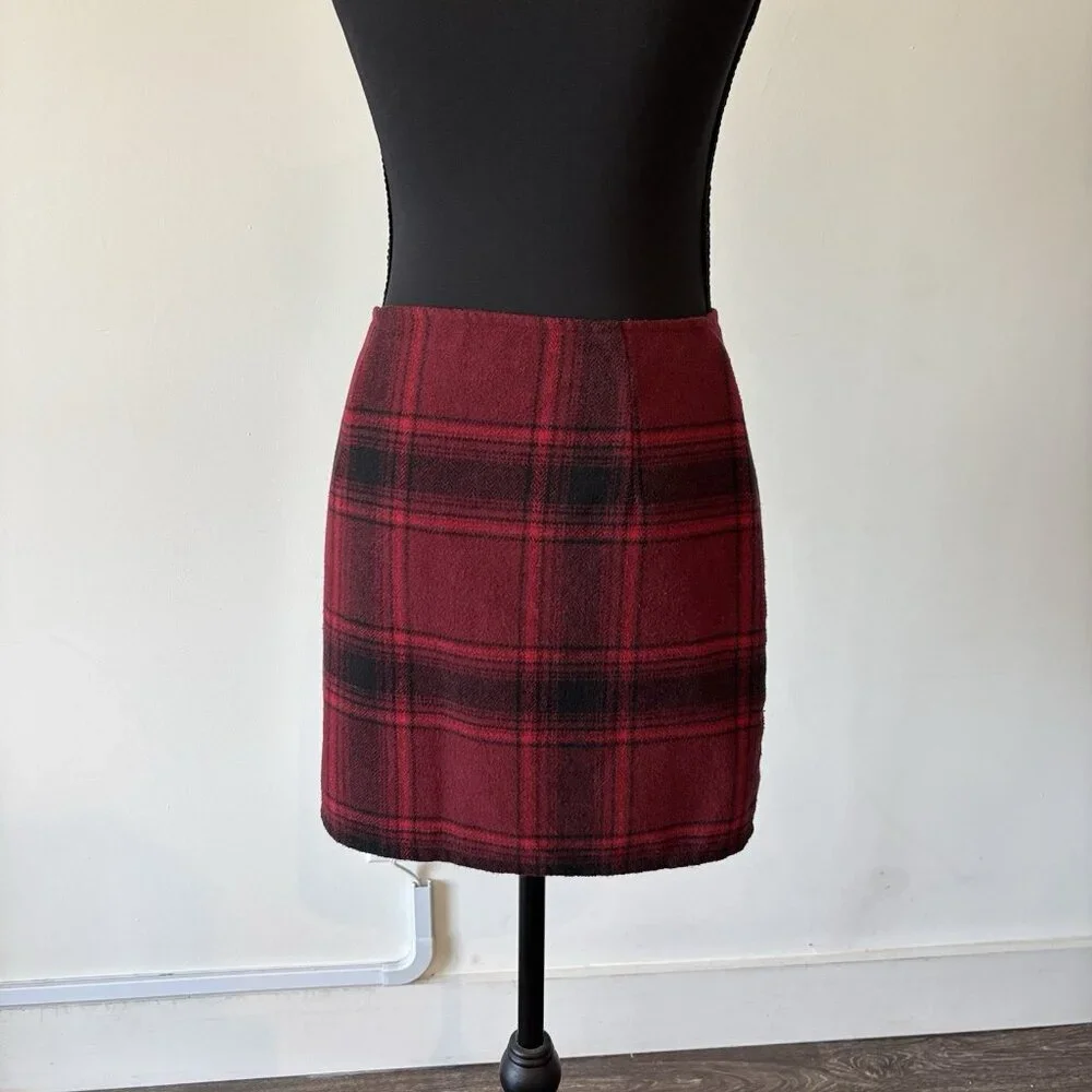 Y2K Hollister Plaid Skirt Dark Academia Grunge Size 1‎ Full Zipper Holiday Nerd